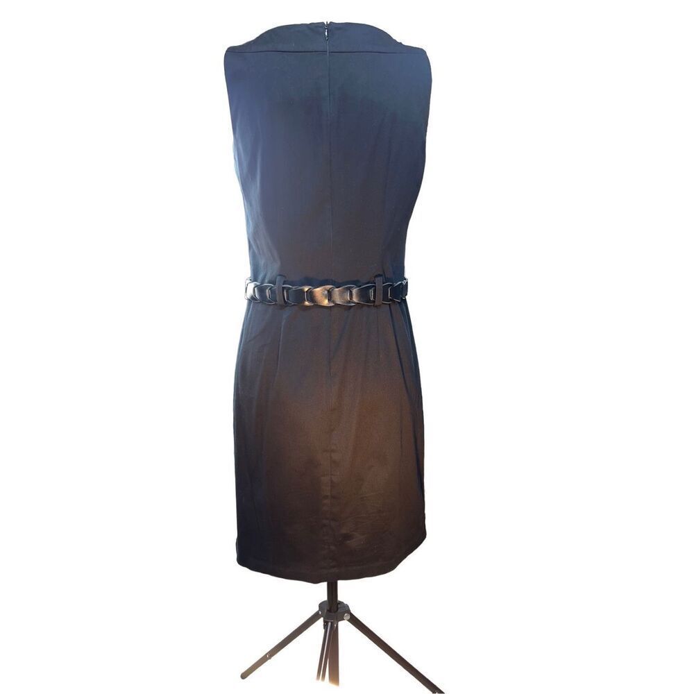 AGB sleeveless dress cotton spandex sleeveless belted dress